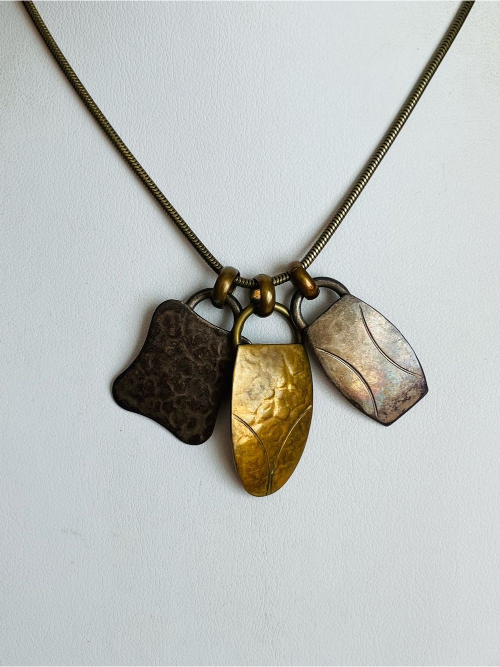 Marjorie Baer Vintage-Inspired Mixed Metal Pendant Necklace 32" L